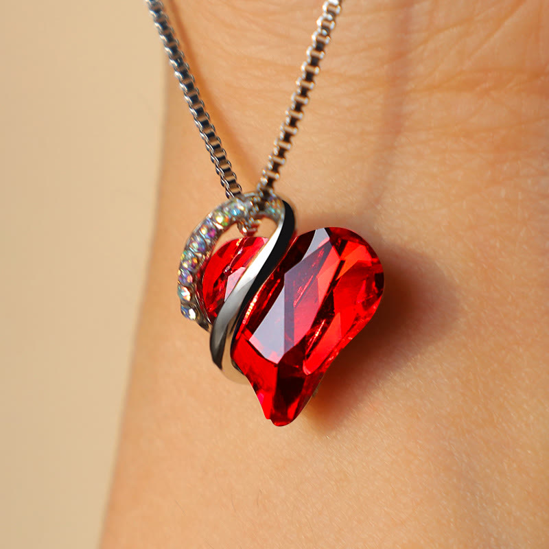 Love Heart Birthstone Healing Energy Necklace Pendant