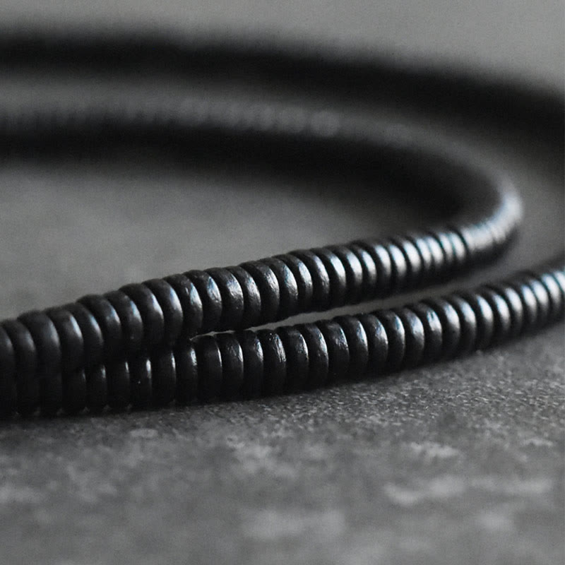 Ebony Wood Brass Copper Balance Multilayered Bracelet