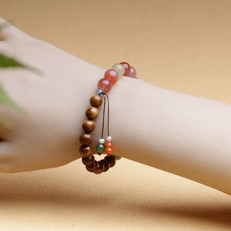 Multi-Element Kuka Seed, Yanyuan Agate & Hetian Jade Energy Bracelet
