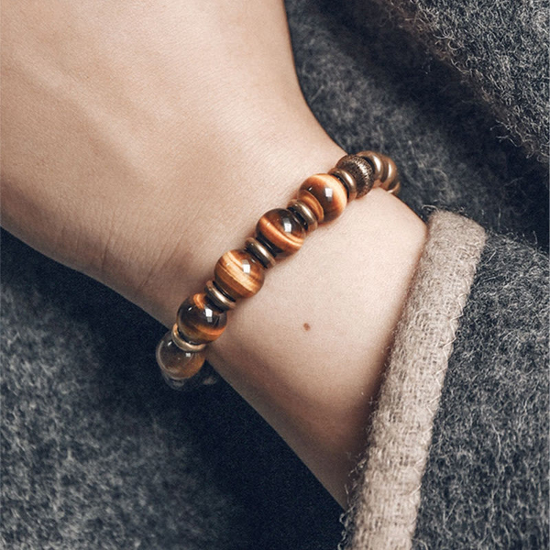 Tiger Eye Stone Copper Protection Bracelet