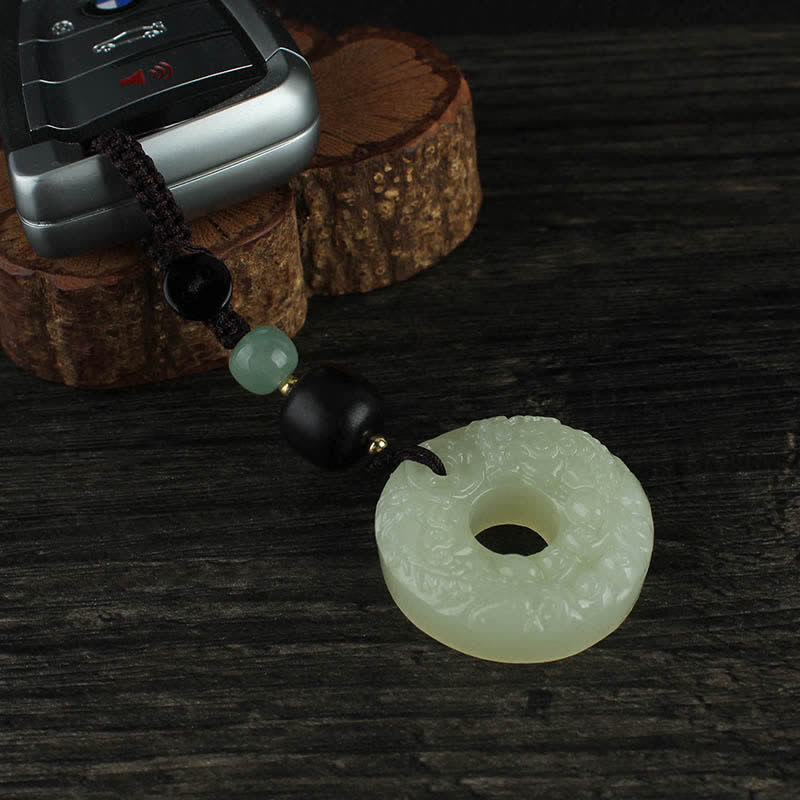 PiXiu Jade Peace Buckle Abundance Wealth Key Chain