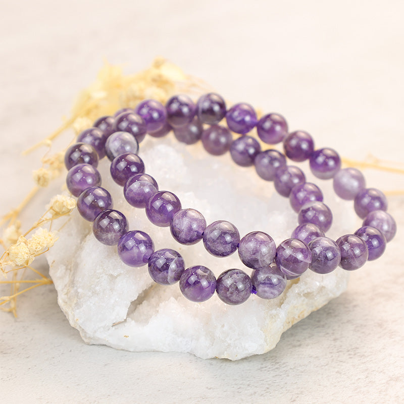 Natural Amethyst Beaded Energy Anchor Bracelet