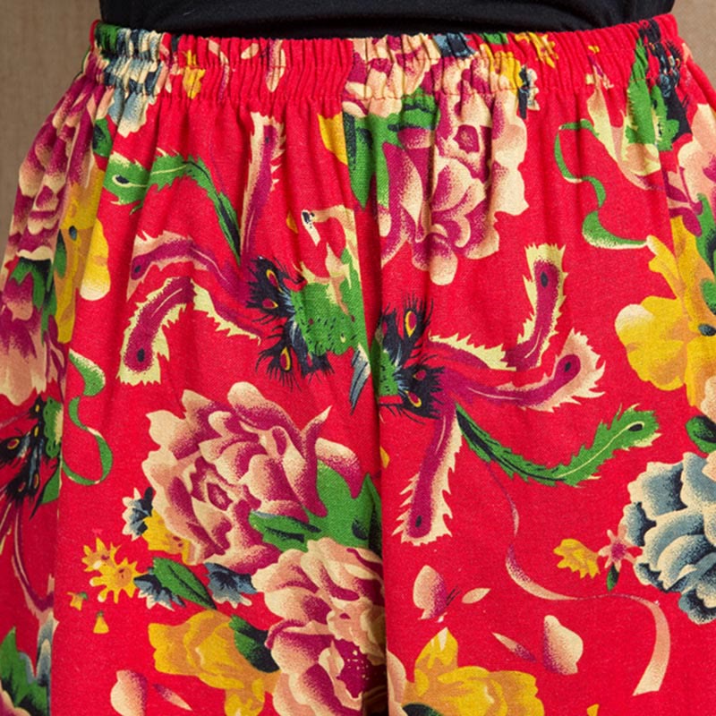 Breathable Floral Meditative Harem Pants with Pockets