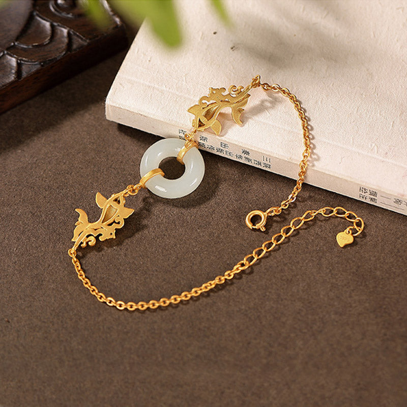 White Jade Koi Fish Prosperity Bracelet