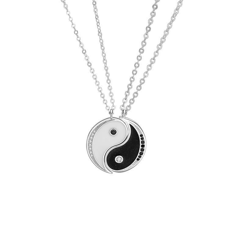 925 Sterling Silver Yin Yang Symbol Harmnoy Necklace Pendant