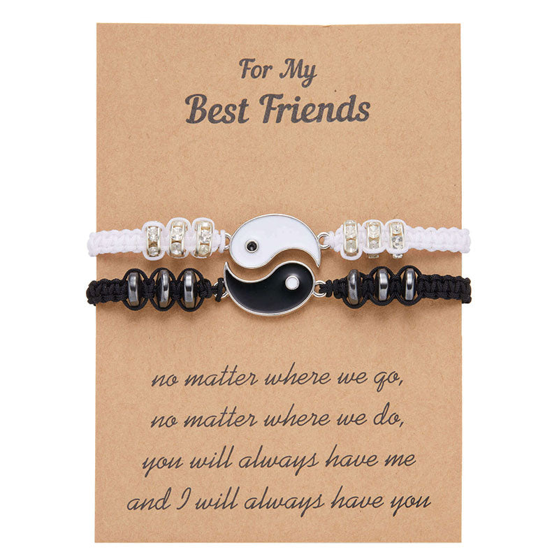 Grounding Hematite Yin Yang Couple Bracelet Set - 2 Pieces
