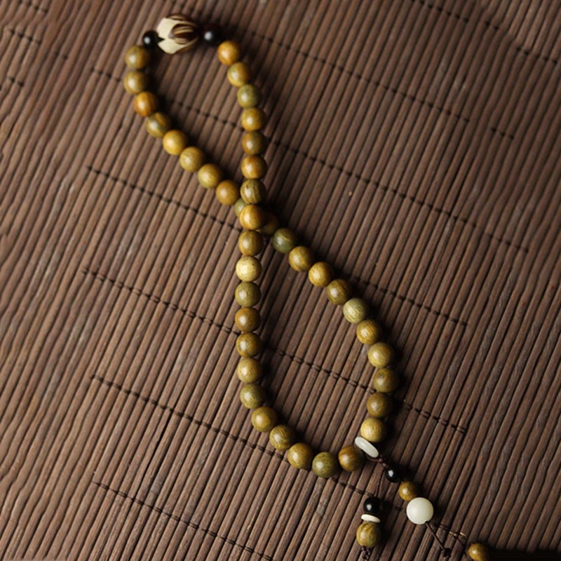 Green Sandalwood Bodhi Seed Lotus Soothing Double Wrap Bracelet
