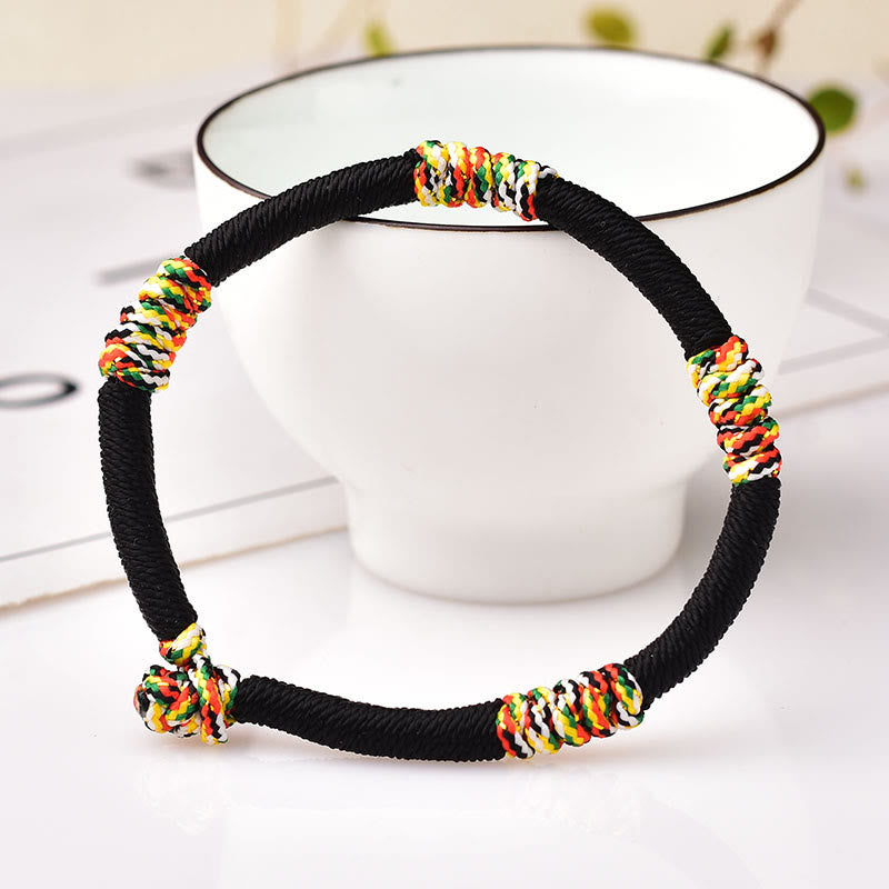 Tibetan Handmade Braided Vajra Knot Red String Bracelet