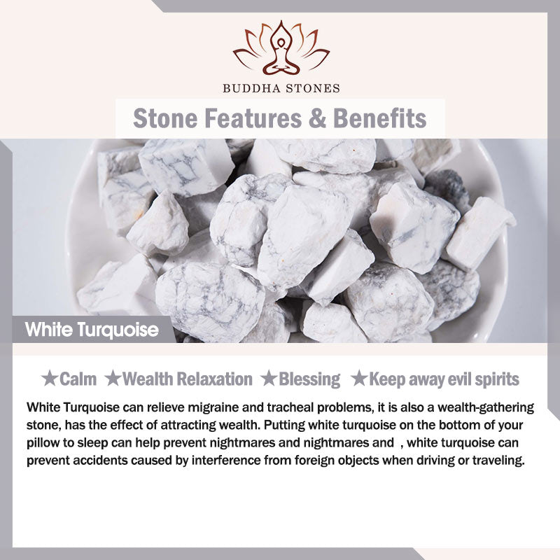 White Turquoise Lotus Mala Healing Bracelet