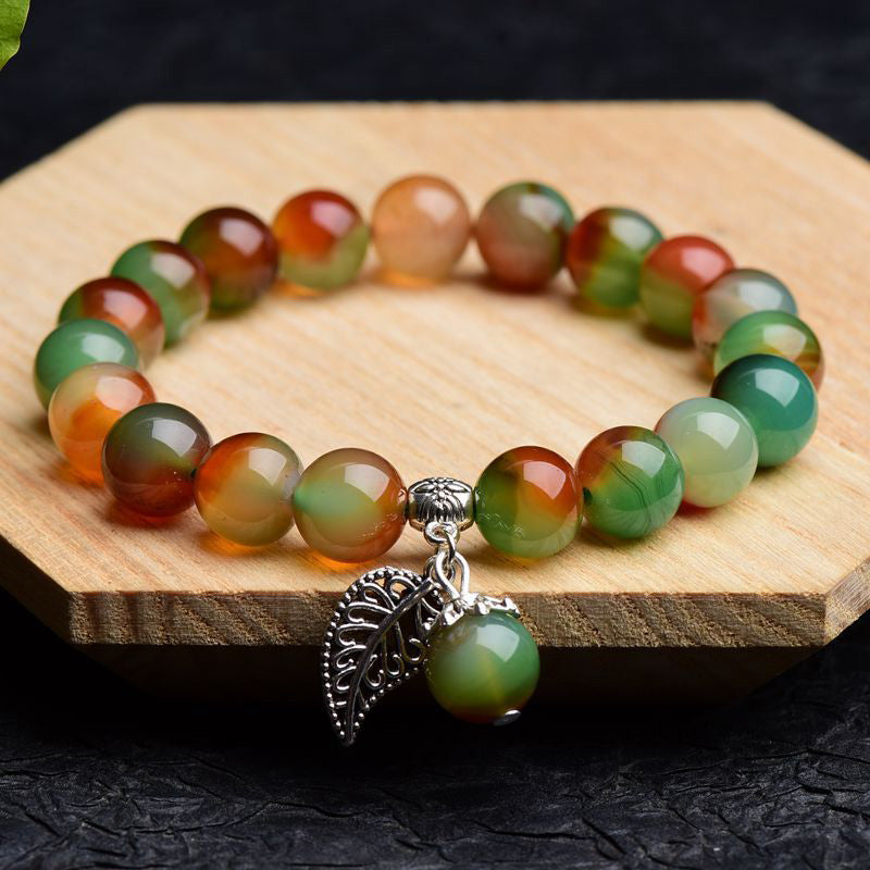 Tibetan Natural Green Agate Healing Bracelet