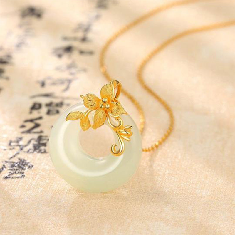 Tibetan White Jade Calm Necklace