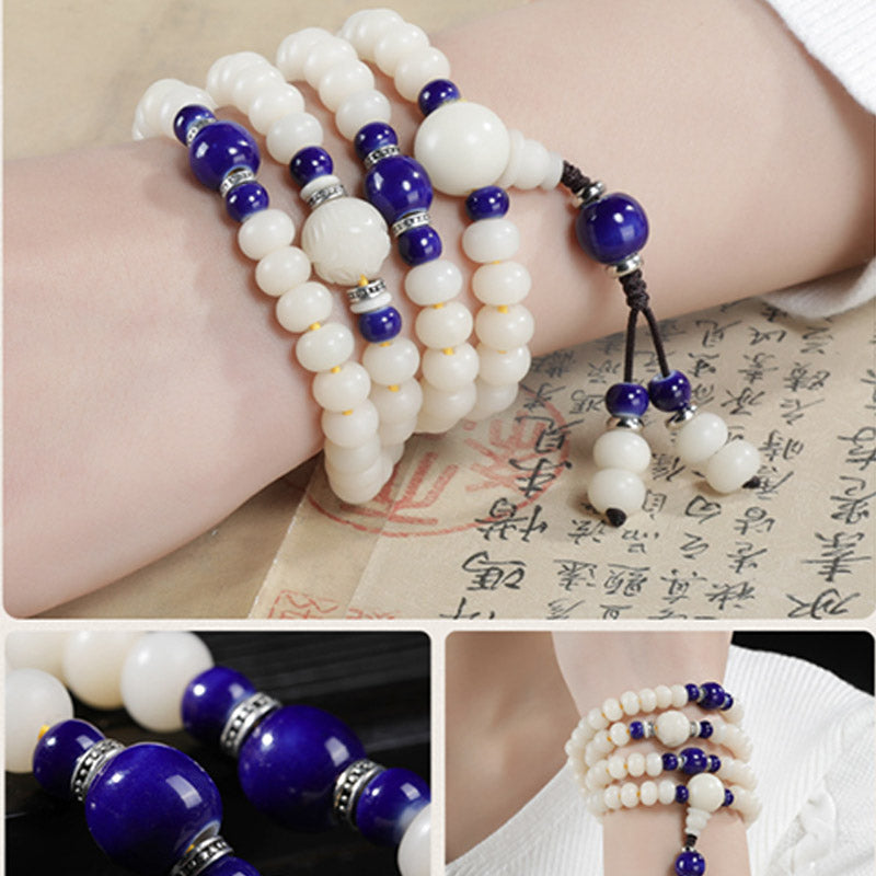 Bodhi Seed Bead Lotus Blessing Charm Bracelet