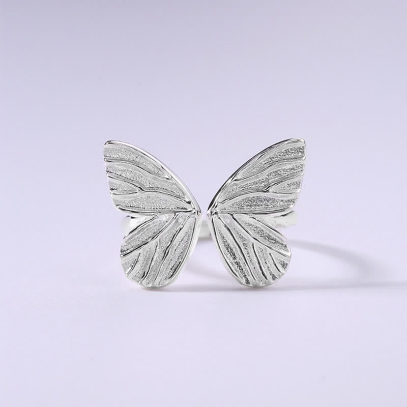 925 Sterling Silver Butterfly Love Freedom Ring