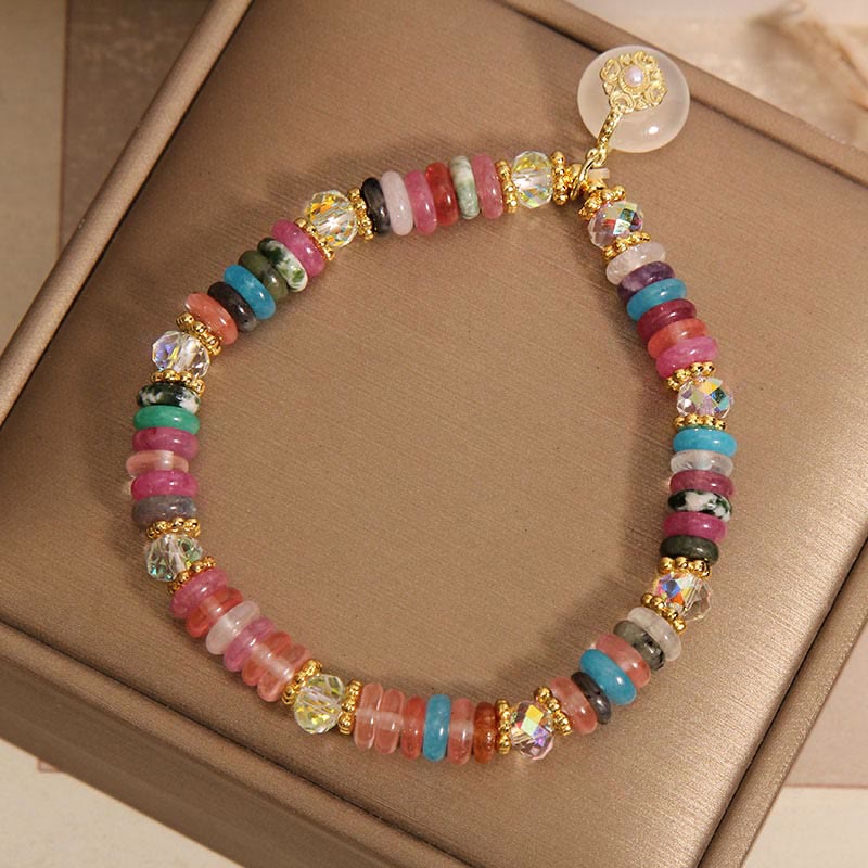 Various Crystal Peace Buckle Auspicious Bracelet
