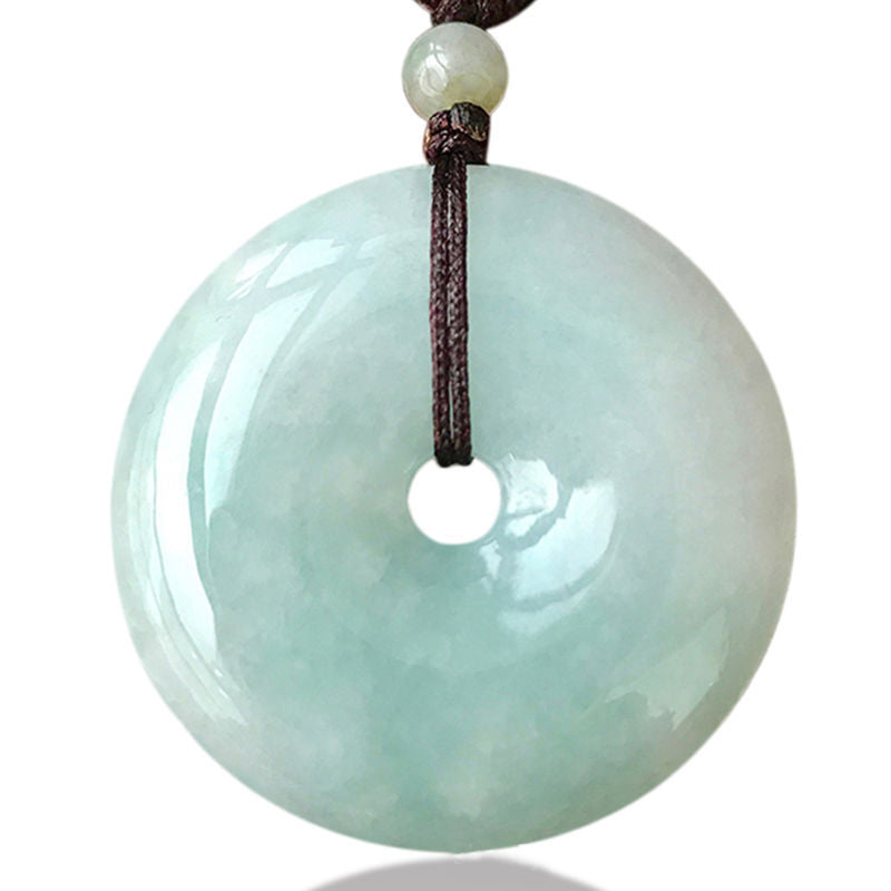 Round Jade String Luck Necklace Pendant