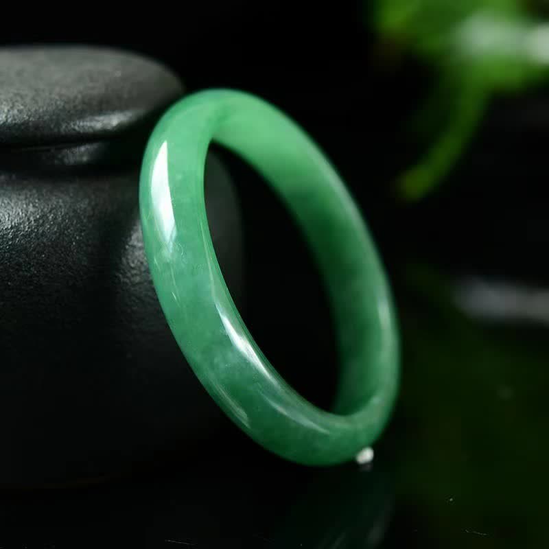 Authentic Natural Jade Stone Polished Solid Bangle Bracelet