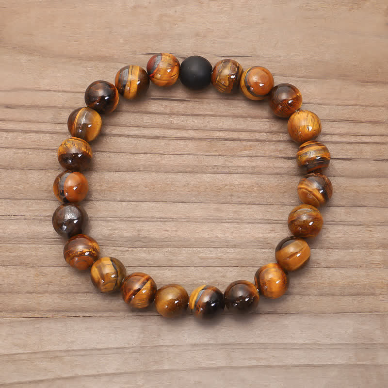 108 Beads Mala Tiger Eye Protection Tassel Bracelet