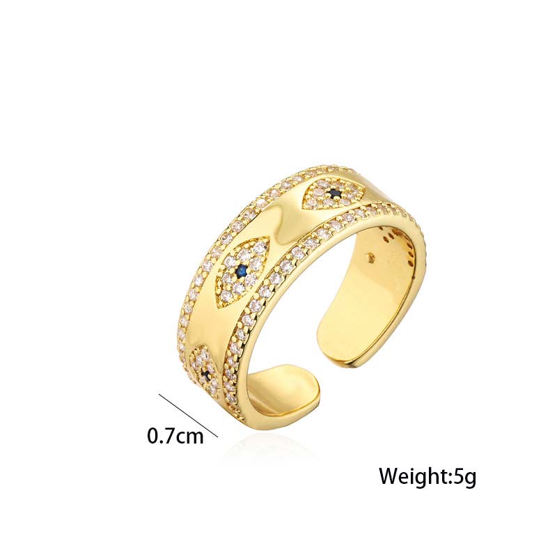 Evil Eye Luck Blessing Copper Alloy Ring