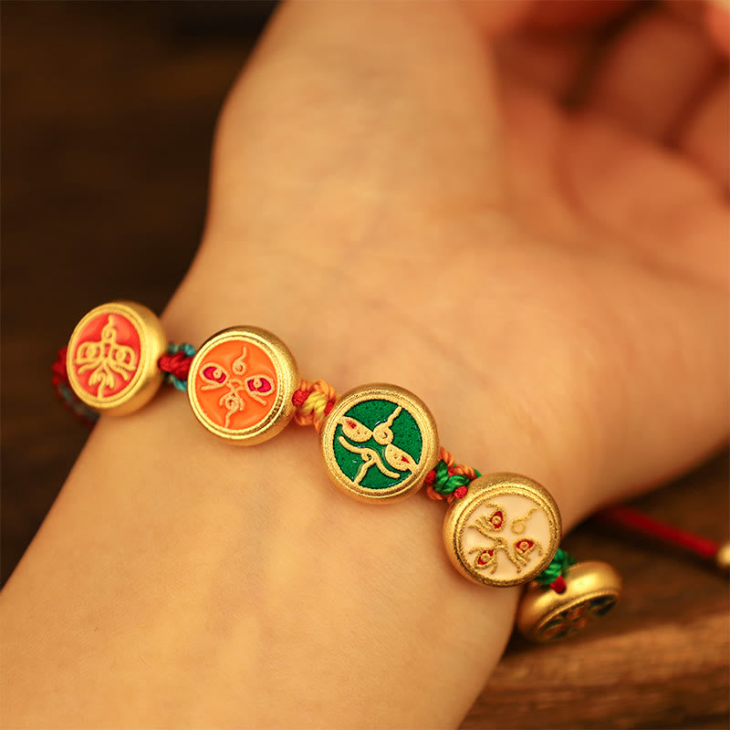 Tibetan Five God Of Wealth Colorful Rope Braided Luck Bracelet