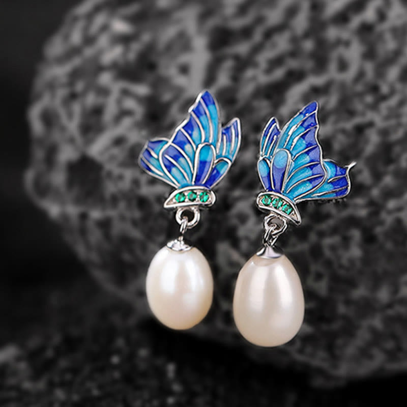 925 Sterling Silver Pearl Butterfly Healing Necklace Pendant Earrings Ring