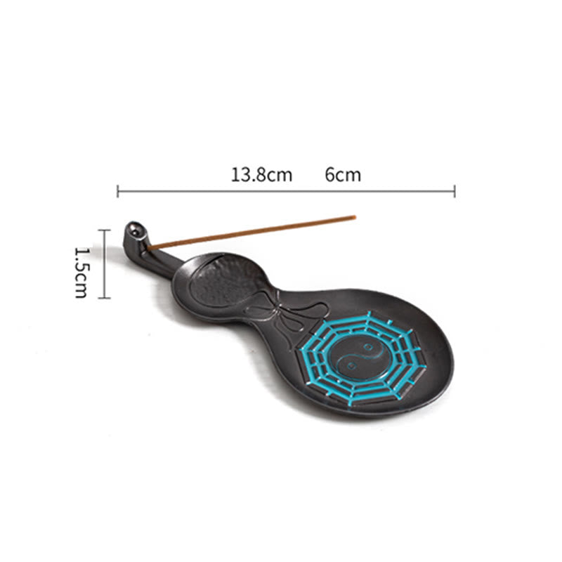 Traditional Copper Wu Lou Gourd Yin Yang Bagua Blessing Incense Burner