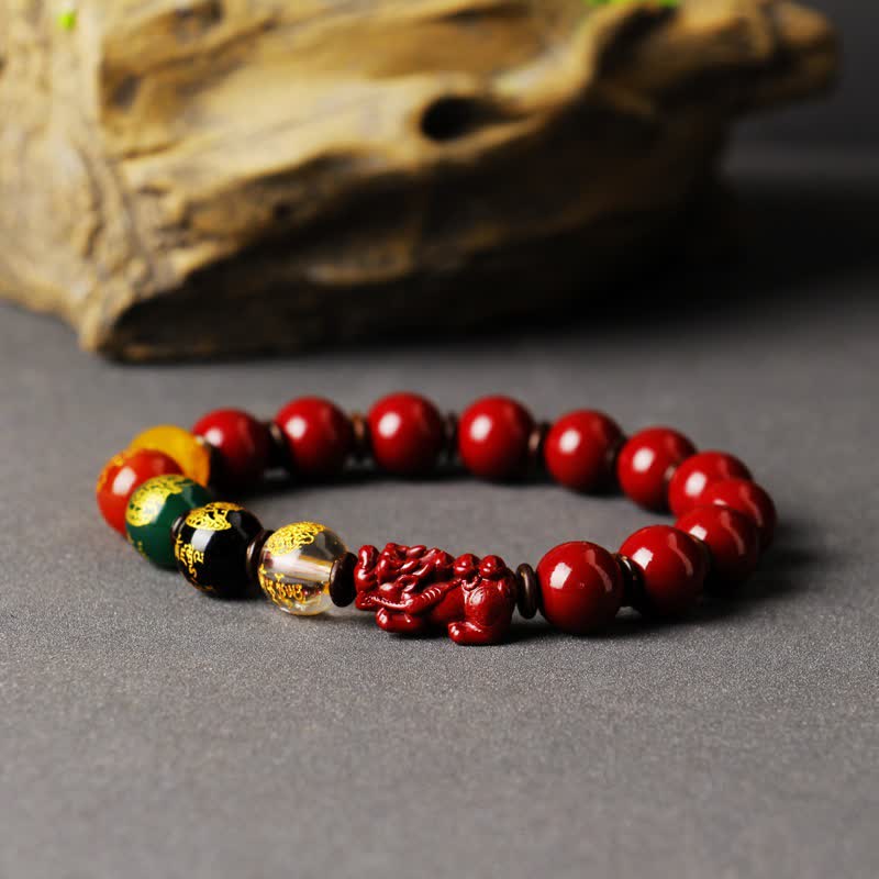 Hand-Selected Cinnabar Pixiu 'God of Wealth' Bracelet for Focused Abundance