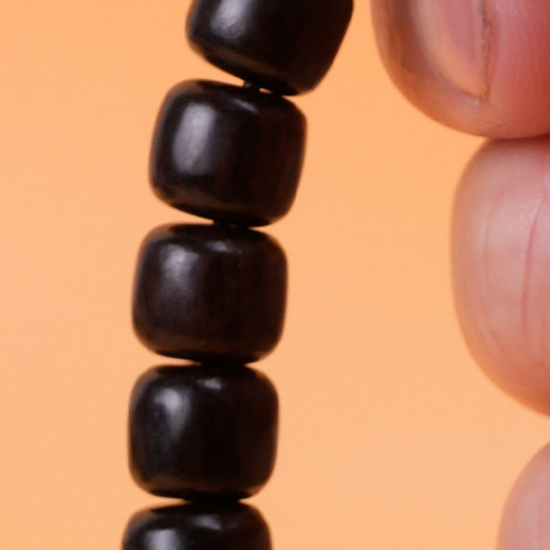 Handmade Natural Wood & Copper Beaded Meditation Bracelet