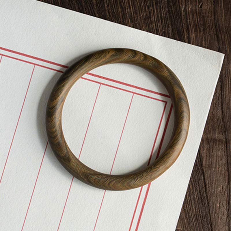 Tibetan Small Leaf Red Sandalwood Ebony Green Sandalwood Protection Bracelet Bangle