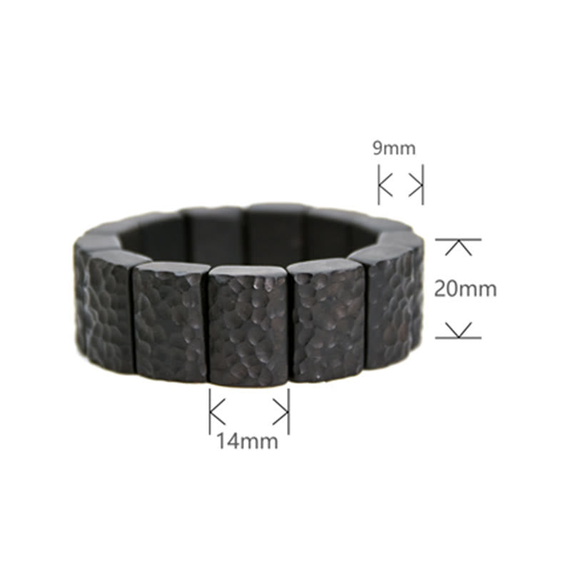 Vintage Ebony Wood Texture Peace Couple Bracelet