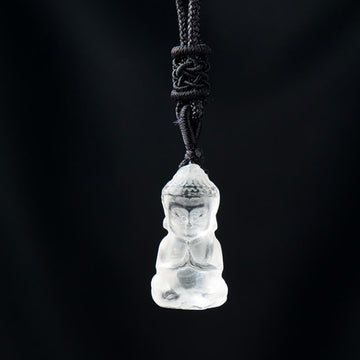 Various Crystal Amethyst Pink Crystal White Crystal Citrine Buddha Carved Spiritual Healing Necklace Pendant Decoration