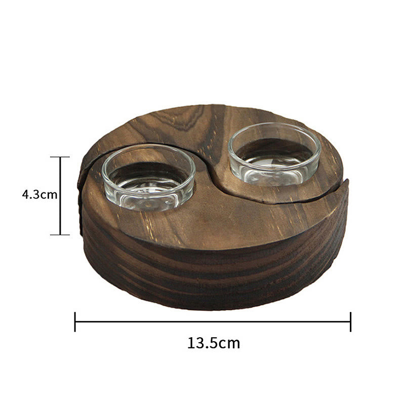 Yin Yang Wood Candle Holder Meditation Rituals Use Items (Extra 35% Off | USE CODE: FS35)