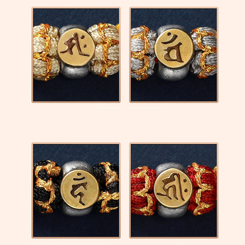 Hand-Braided Red String Sterling Silver Zodiac Guardian Buddha Bracelet