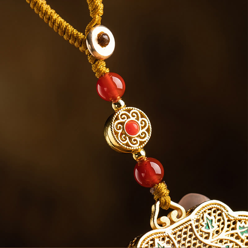 Lock of Good Wishes Fu Character Luck Blessing Key Chain