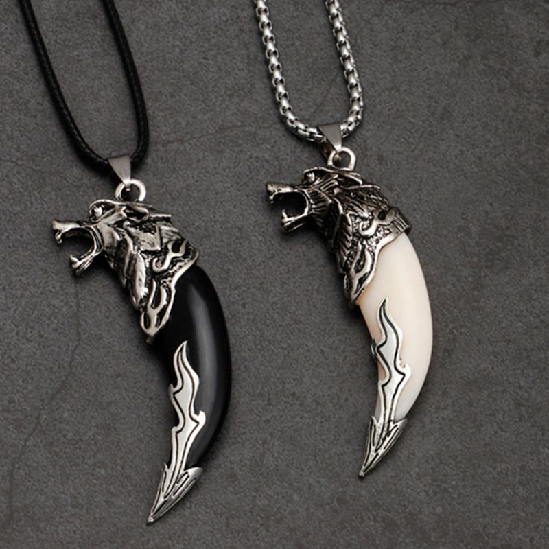 Imitation Wolf Tooth Titanium Steel Balance Necklace Pendant