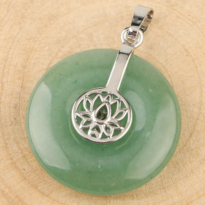 Green Aventurine Handcrafted Lotus Pendant Necklace for Mindfulness
