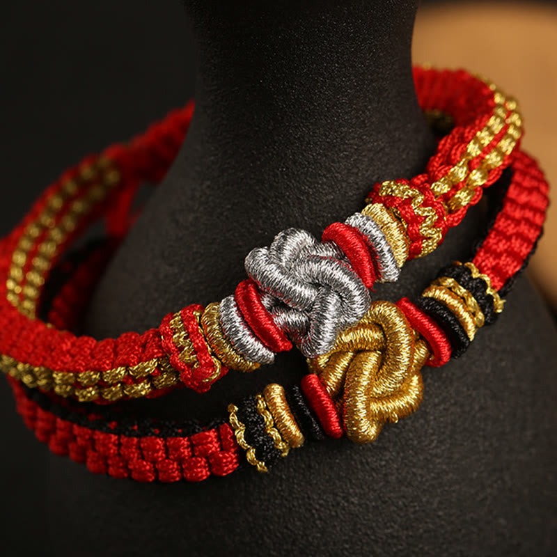 Handmade Colorful Rope Endless Knot Adjustable Couple Bracelet