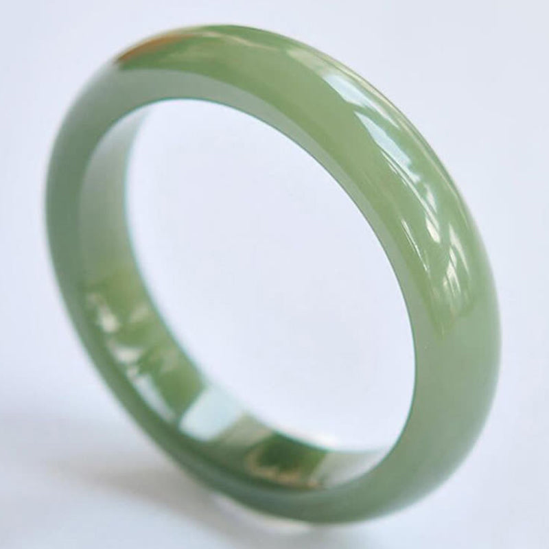 Solid Natural Jade Hand-Polished Energy Bangle Bracelet