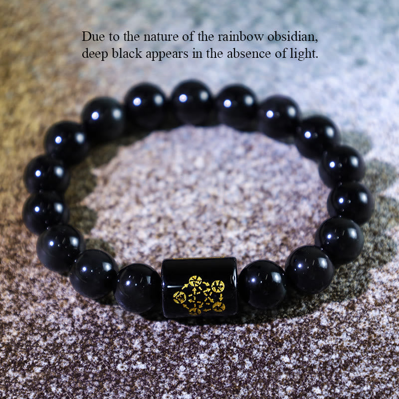 "Sending Balance and Protection" Rainbow Obsidian Bracelet Includes Gift Message Card