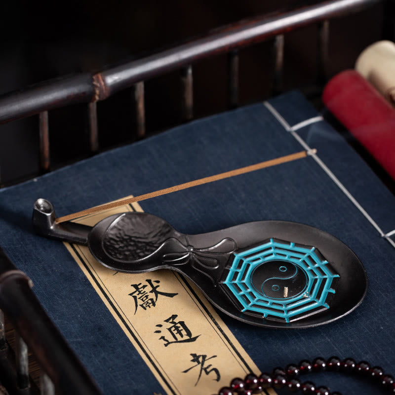 Traditional Copper Wu Lou Gourd Yin Yang Bagua Blessing Incense Burner