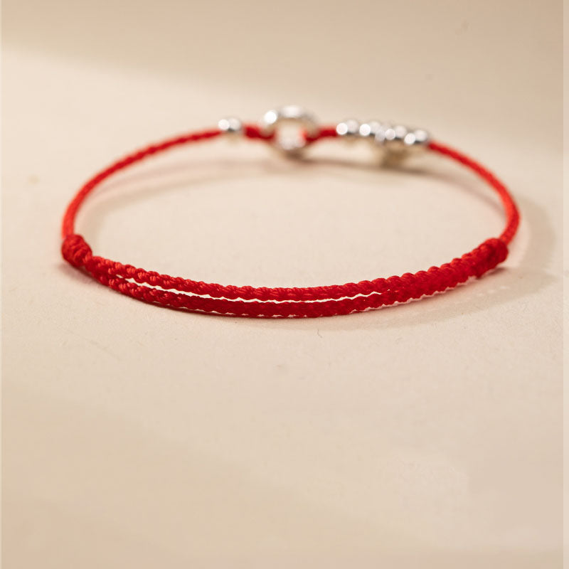 925 Sterling Silver Auspicious Clouds Peace Buckle Safe And Sound Bracelet Anklet