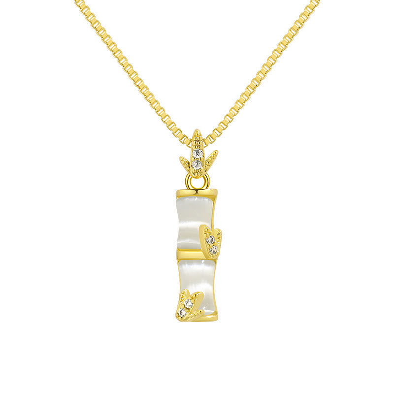 Chalcedony Bamboo Pattern Harmony Necklace Pendant