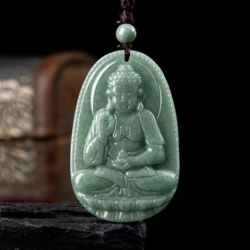 Chinese Zodiac Natal Buddha Natural Jade Wealth Prosperity Necklace Pendant (Extra 30% Off | USE CODE: FS30)