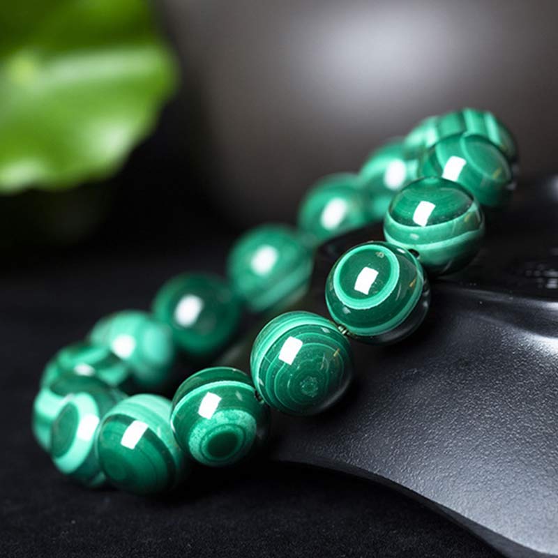 Natural Malachite Beaded Energy Balancing Bracelet