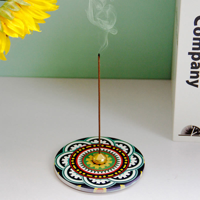 Handcrafted Colorful Pattern Ceramic Blessing Stick Incense Burner