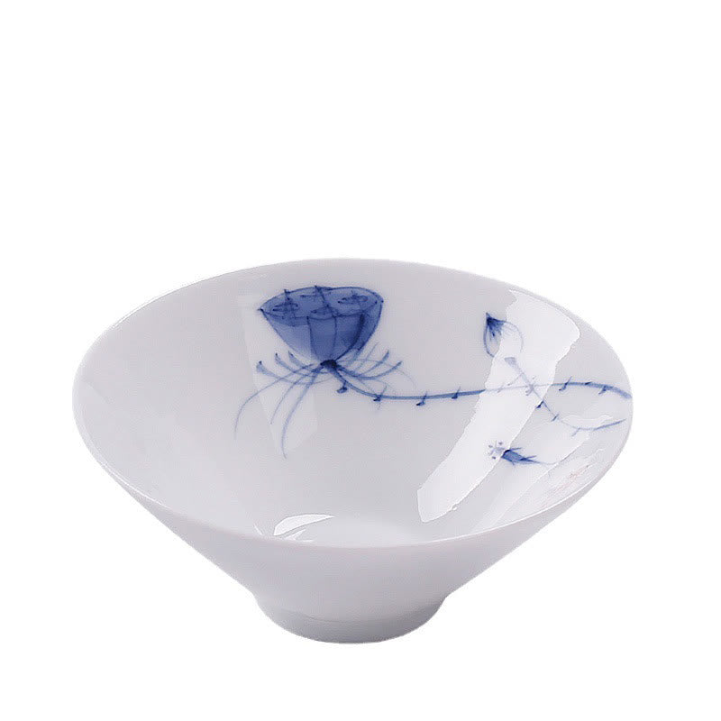 Vintage Plum Orchid Bamboo Chrysanthemum Lotus Koi Fish Ceramic Teacup Kung Fu Tea Cups