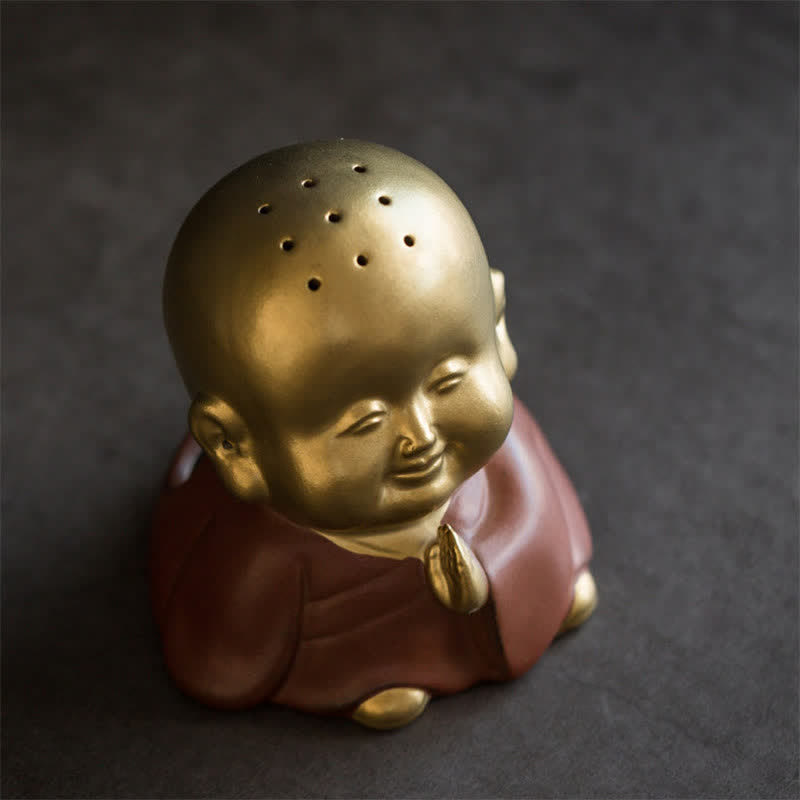 Handcrafted Ceramic Laughing Buddha Healing Incense Burner for Meditation