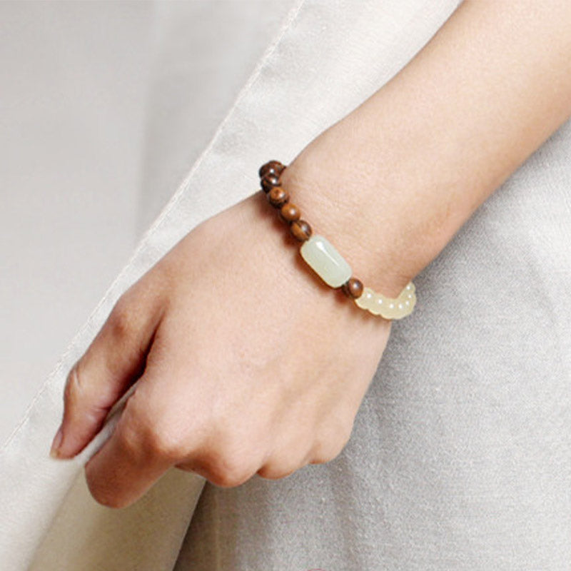 Jade Sandalwood Luck Abundance Bracelet