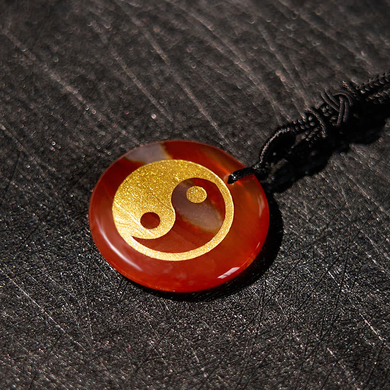 Various Crystal Amethyst Tiger Eye Green Aventurine Yin Yang Spiritual Necklace Pendant