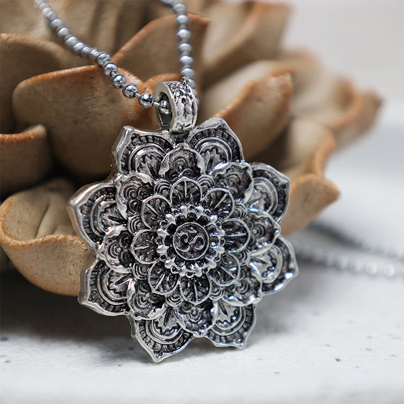 Tibetan Lotus Blessing Necklace Pendant