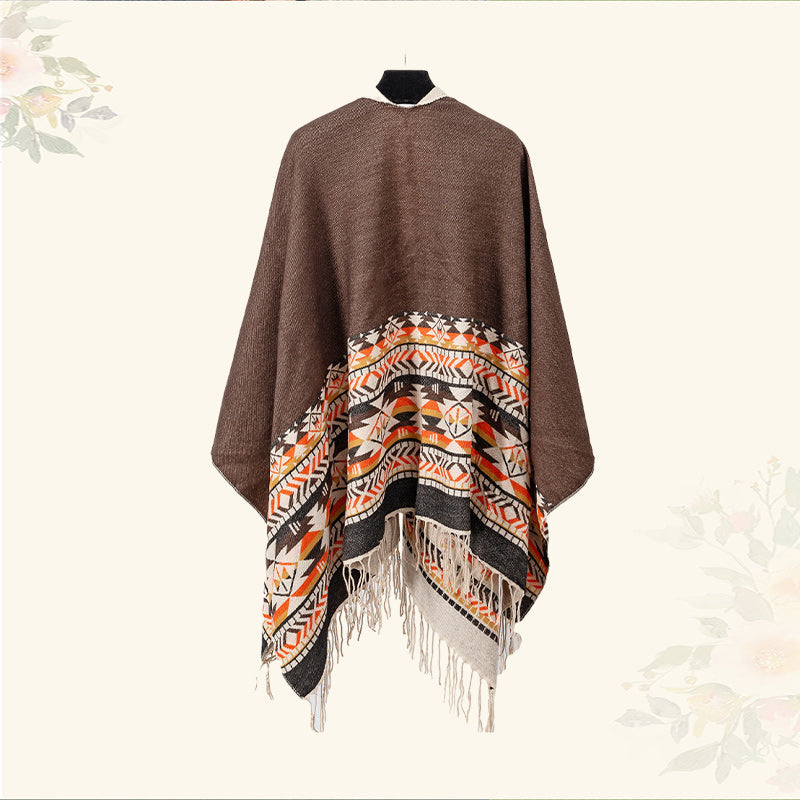 Tibetan Shawl Colorful Geometry Winter Cozy Travel Scarf Wrap